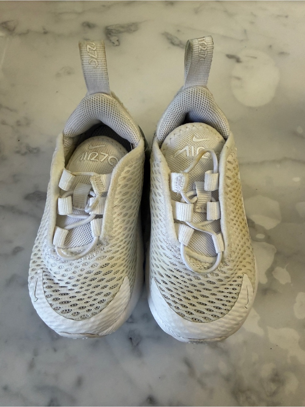Nike Kids' Air Max 270 White Mesh Sneakers